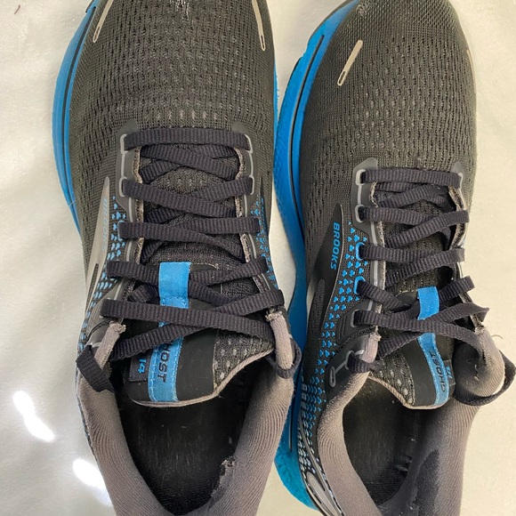 Brooks Ghost 14 Men’s Size 10 D Black Blue Running 1103691D056 Lace Up Sneaker - Picture 4 of 10
